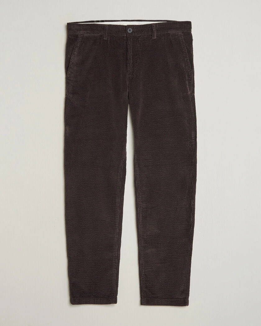 KnowledgeCotton Apparel Chuck Regular Cord Trousers Chocolate – Brun