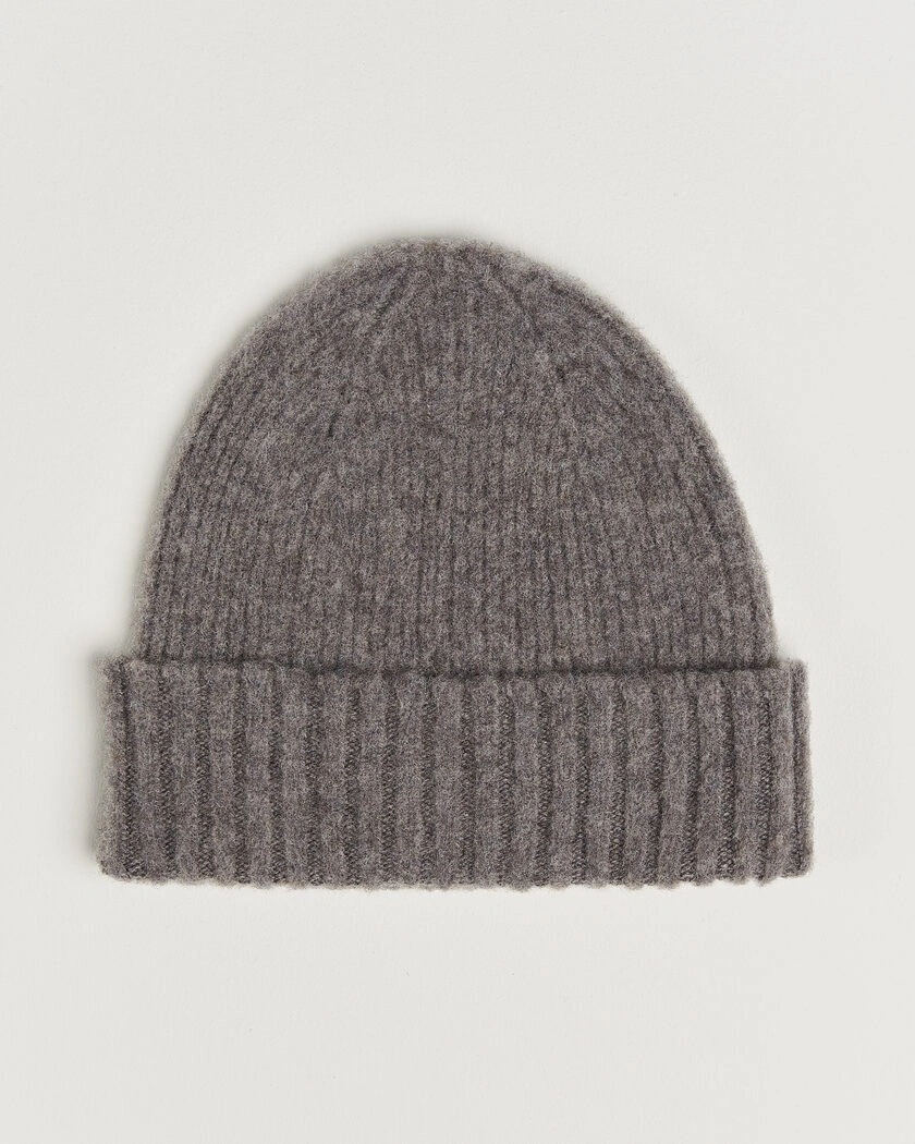 Robert Mackie Rona Ribbed Shaggy Lambswool Beanie Light Brown – Brun