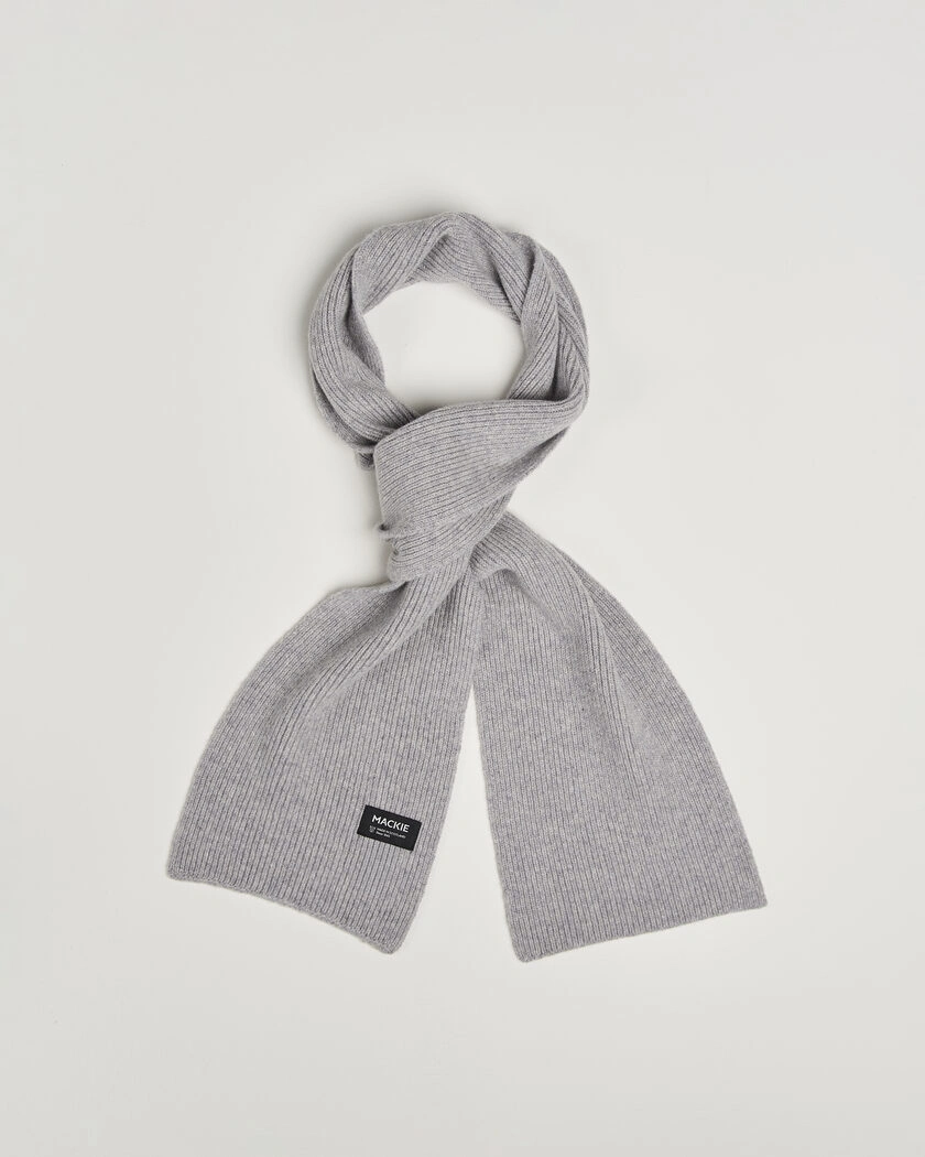 Robert Mackie Clyde Lambswool Scarf Light Grey – Grå