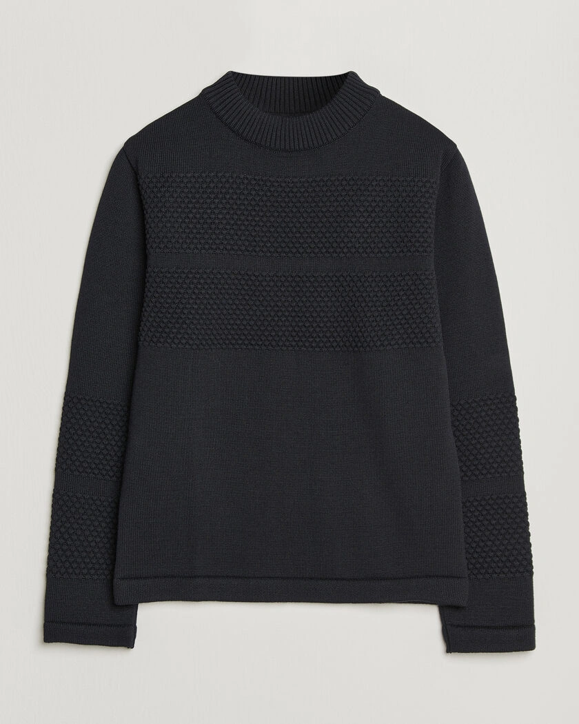 S.N.S. Herning Fisherman Mock Neck Navy Blue – Blå