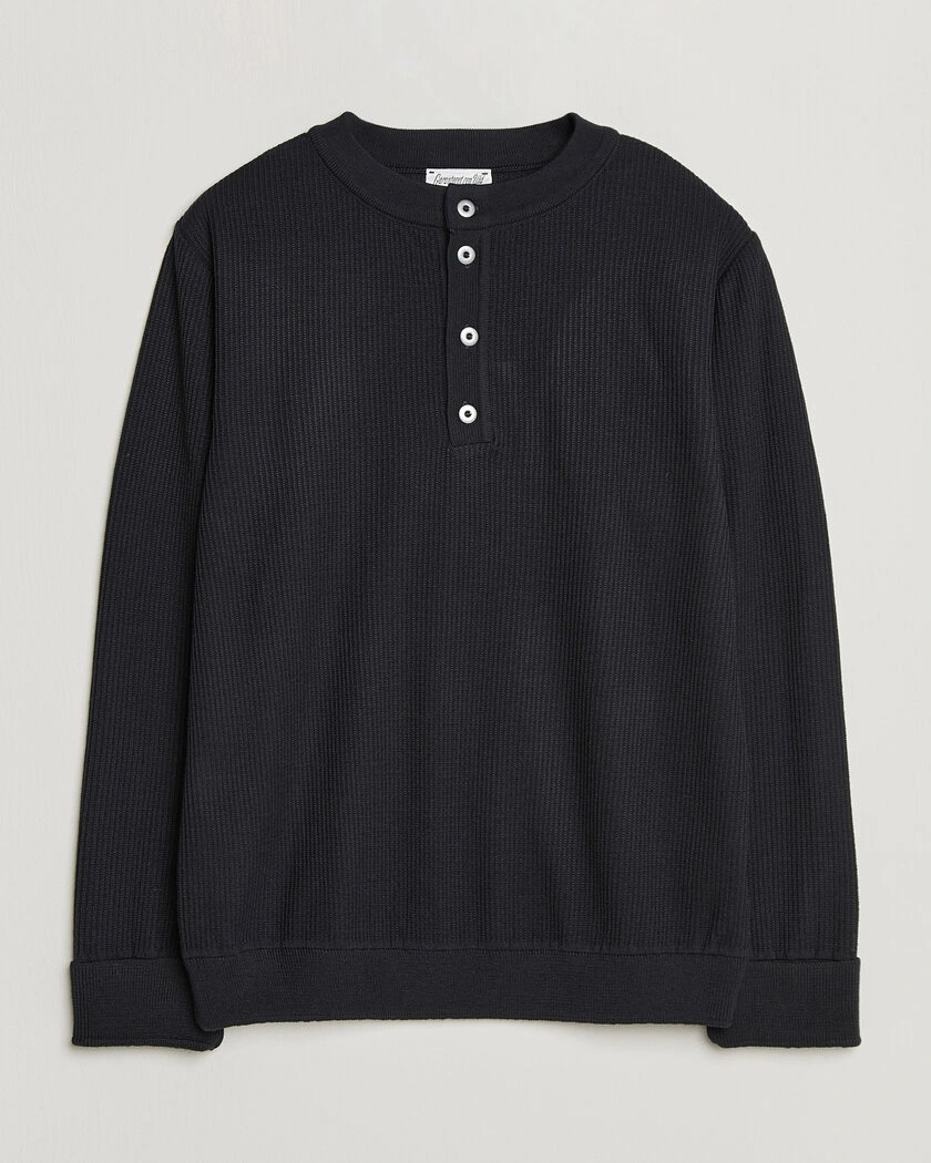 S.N.S. Herning Stamina Rib Henley Navy Blue – Blå