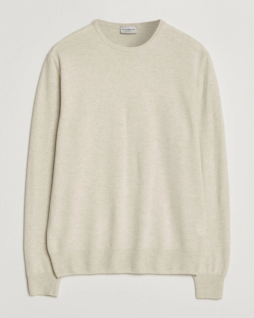 Morgano Wool/Cashmere Crewneck Beige – Vit