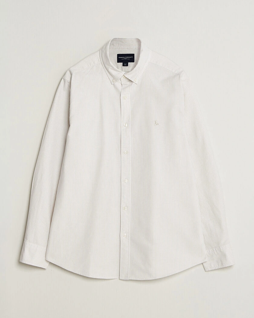 Charles Tyrwhitt Button Down Stretch Oxford Shirt Stone – Vit