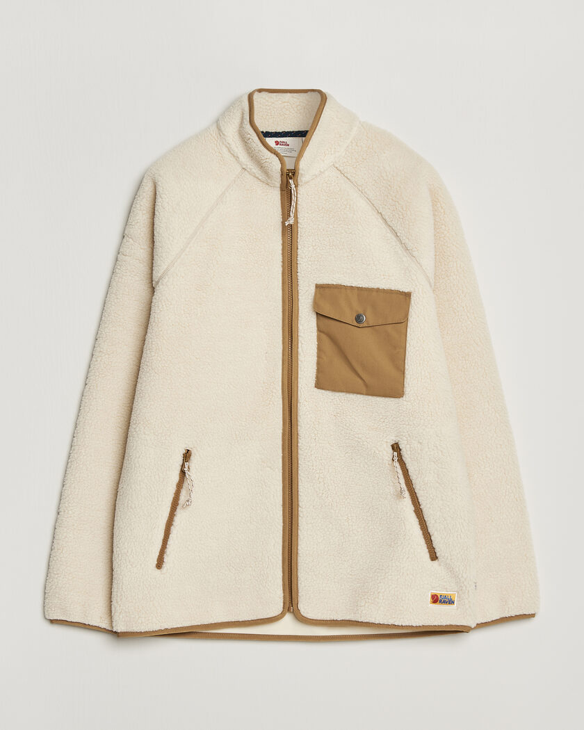 Fjällräven Vardag Pile Fleece Zip Jacket Chalk White – Vit