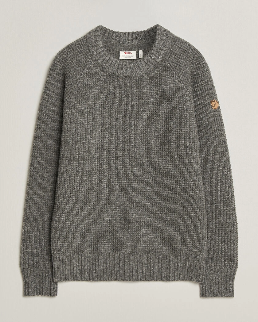 Fjällräven Övik Wool Waffle Knit Grey Melange – Grå