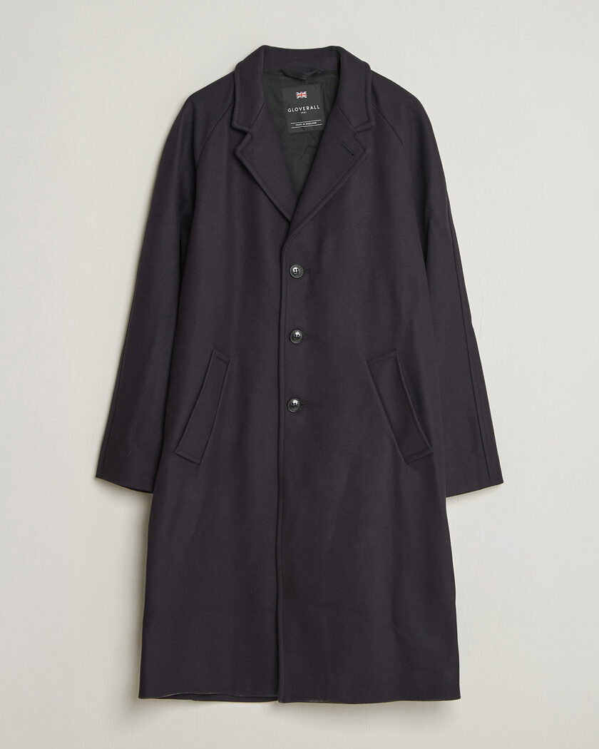 Gloverall Chesterfield Wool/Cashmere Refined Coat Navy – Blå