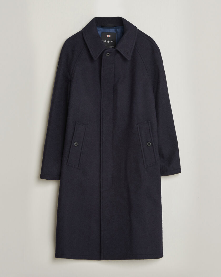 Gloverall Hynes Wool Coat Navy – Blå