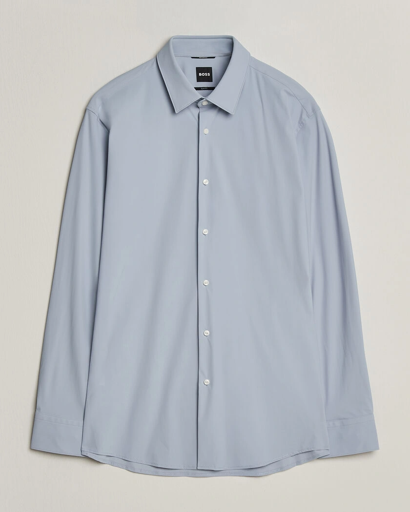 BOSS BLACK Hank 4-Way Stretch Shirt Light Blue – Blå