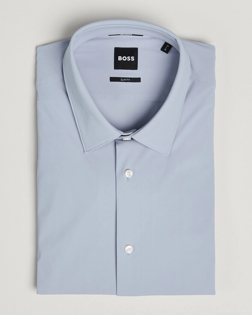 BOSS BLACK Hank 4-Way Stretch Shirt Light Blue – Blå