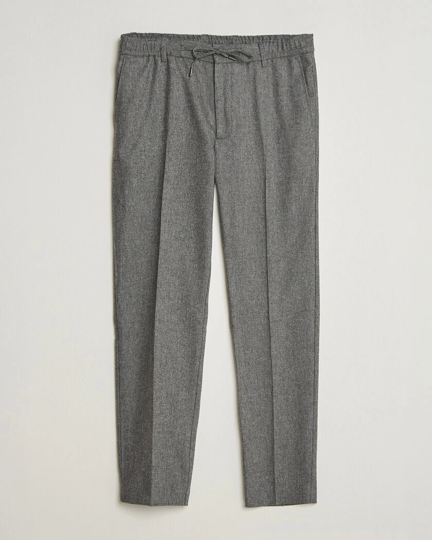 BOSS BLACK Kane Brushed Drawstring Trousers Medium Grey – Grå