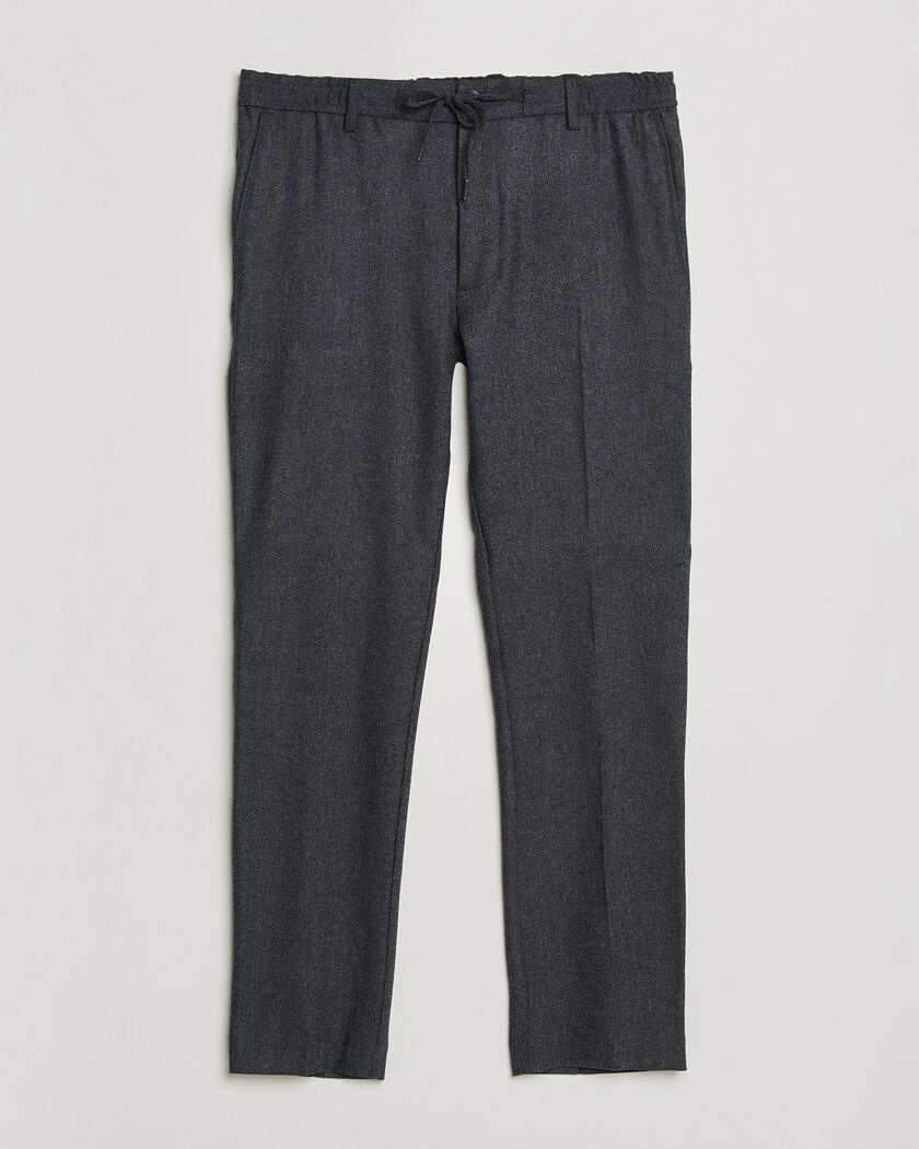 BOSS BLACK Kane Brushed Drawstring Trousers Dark Blue – Blå