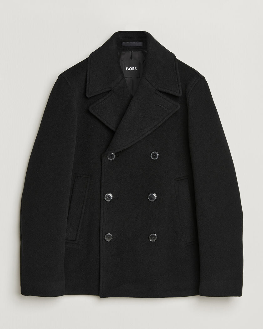 BOSS BLACK Hyde Wool Peacoat Black – Svart