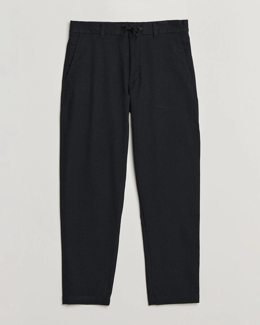 BOSS ORANGE Tapered Fit Drawstring Chino Dark Blue – Blå