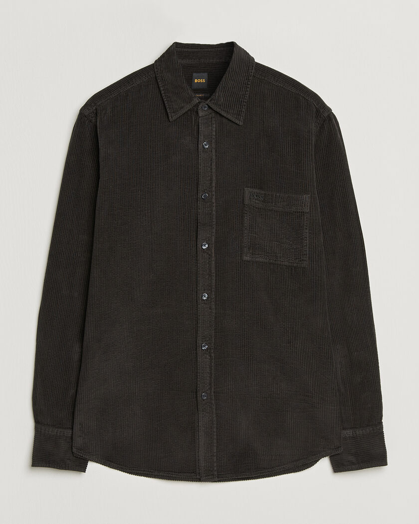 BOSS ORANGE Relegant Corduroy Shirt Black – Svart