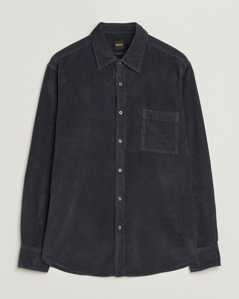 BOSS ORANGE Relegant Corduroy Shirt Dark Blue – Blå
