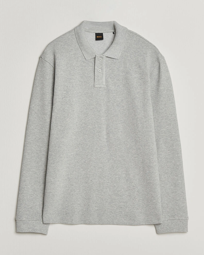 BOSS ORANGE Petempesto Polo Sweater Open Grey – Grå
