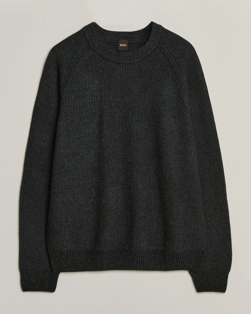 BOSS ORANGE Kepler Wool Knitted Sweater Black – Svart