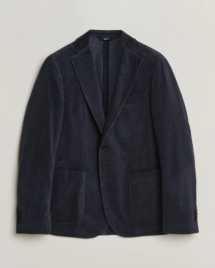 BOSS BLACK Hanry Corduroy Suit Blazer Open Blue – Blå