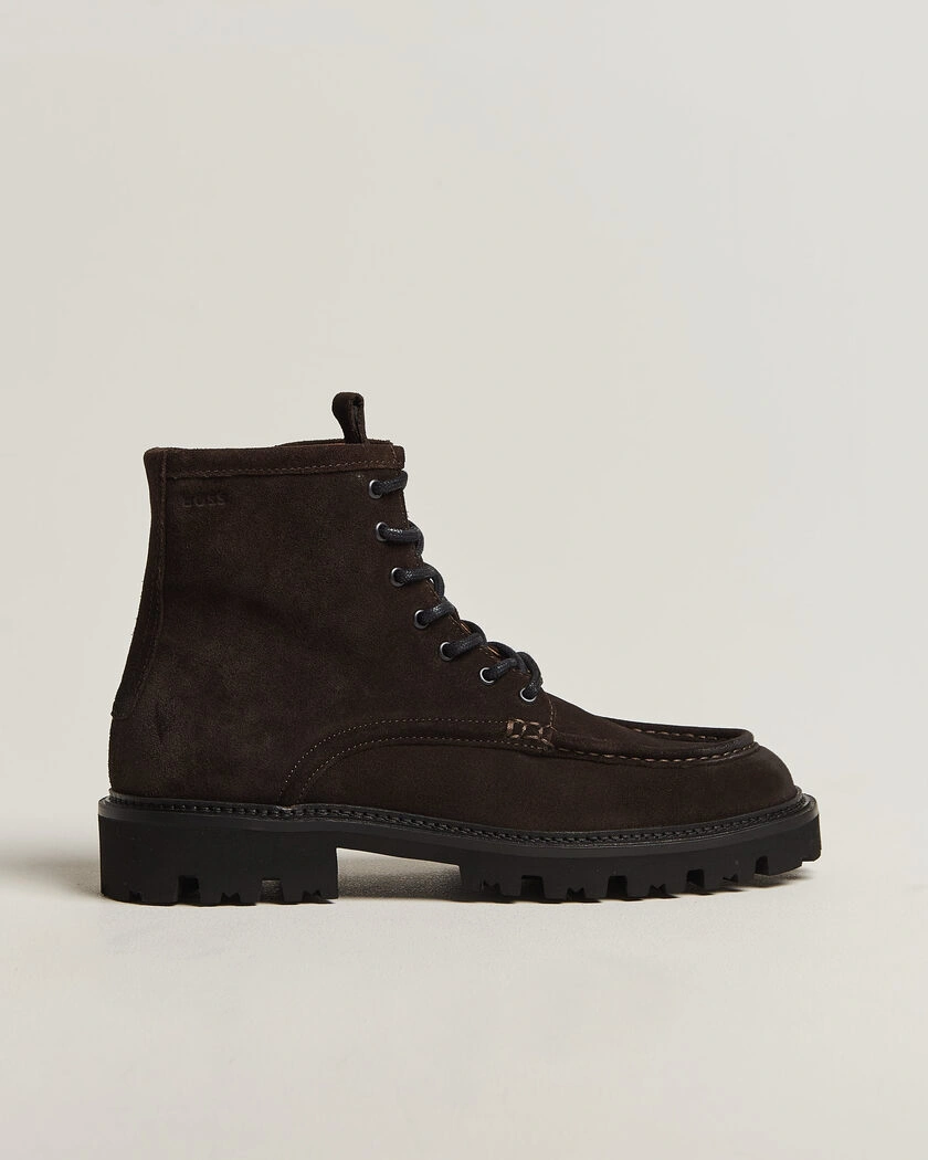 BOSS BLACK Julio Suede Boot Dark Brown – Brun