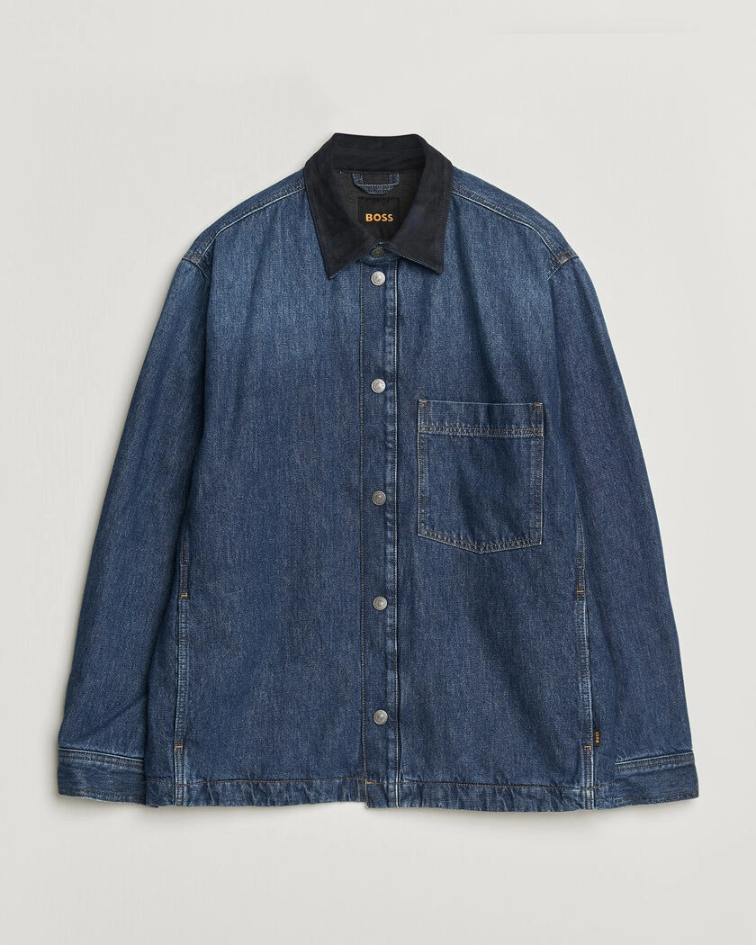 BOSS ORANGE Laredo Denim Overshirt Navy – Blå