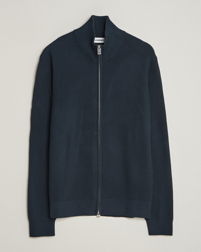 J.Lindeberg Alexis Cotton Full Zip JL Navy – Blå