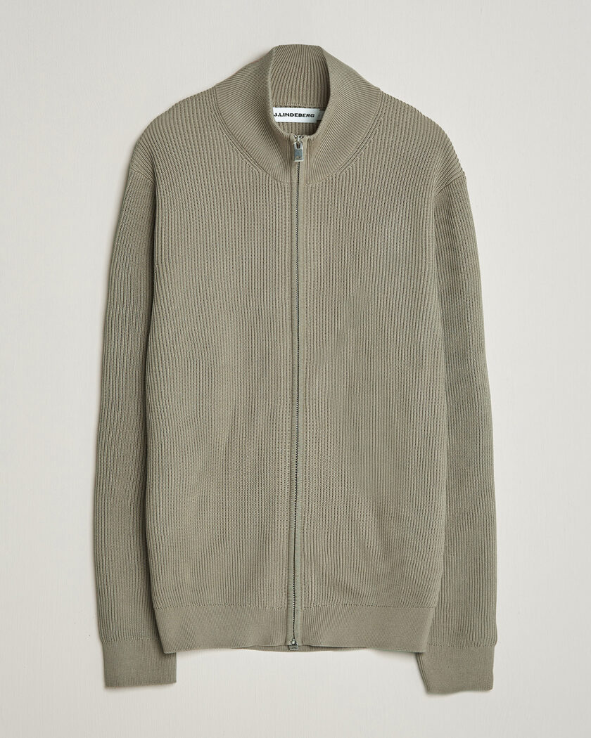 J.Lindeberg Alexis Cotton Full Zip Brindle – Grön