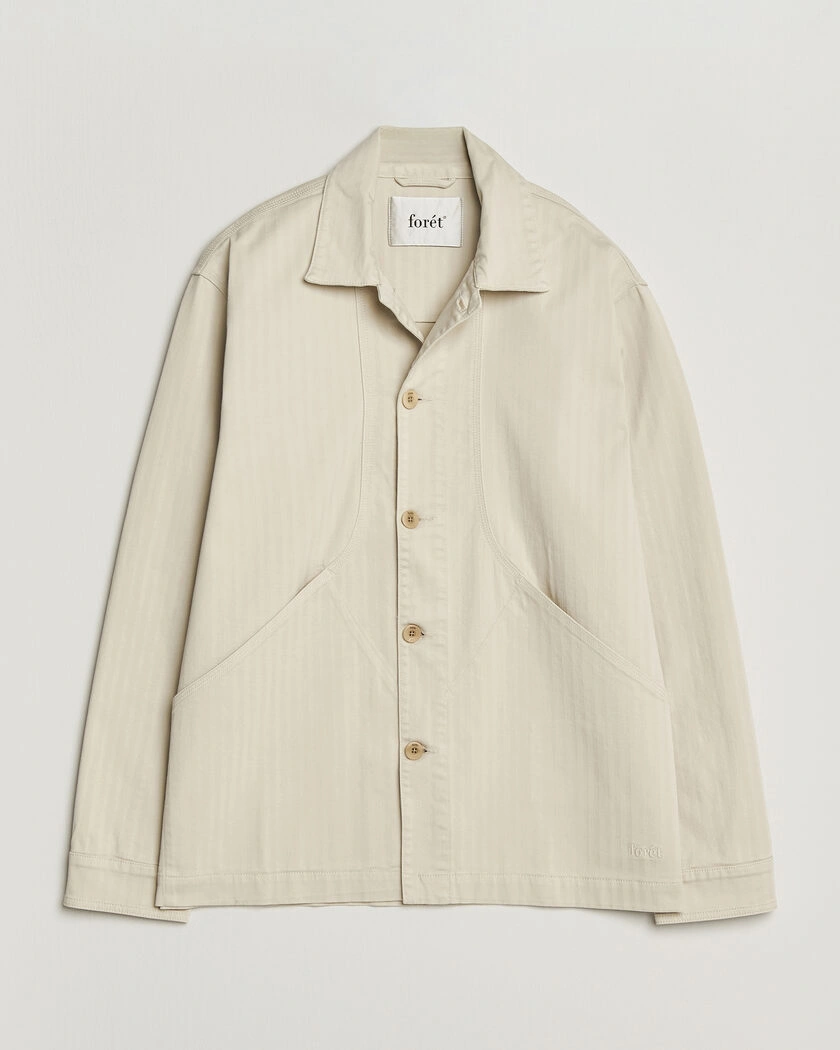 Forét Berry Herringbone Overshirt Oat – Vit