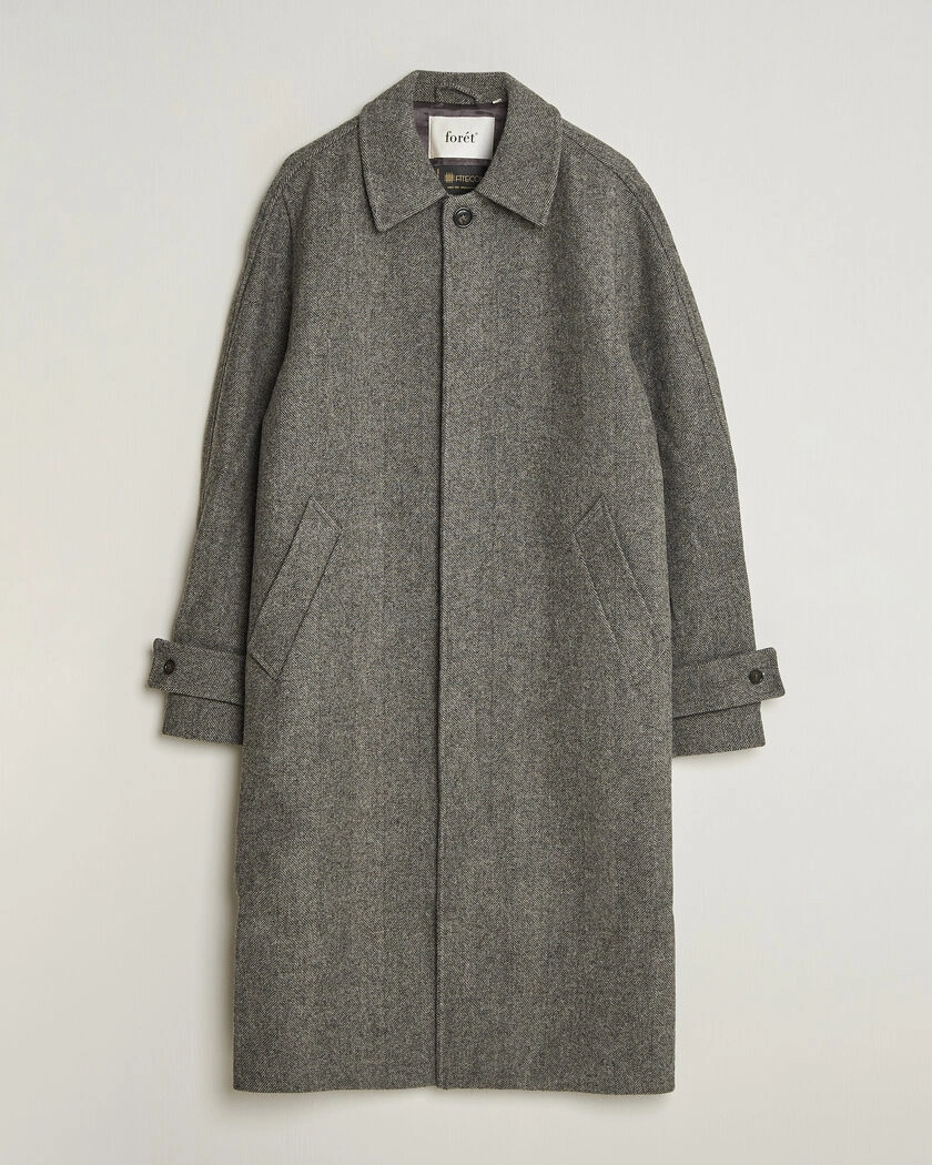Forét Pine Wool Coat Grey Herringbone – Grå