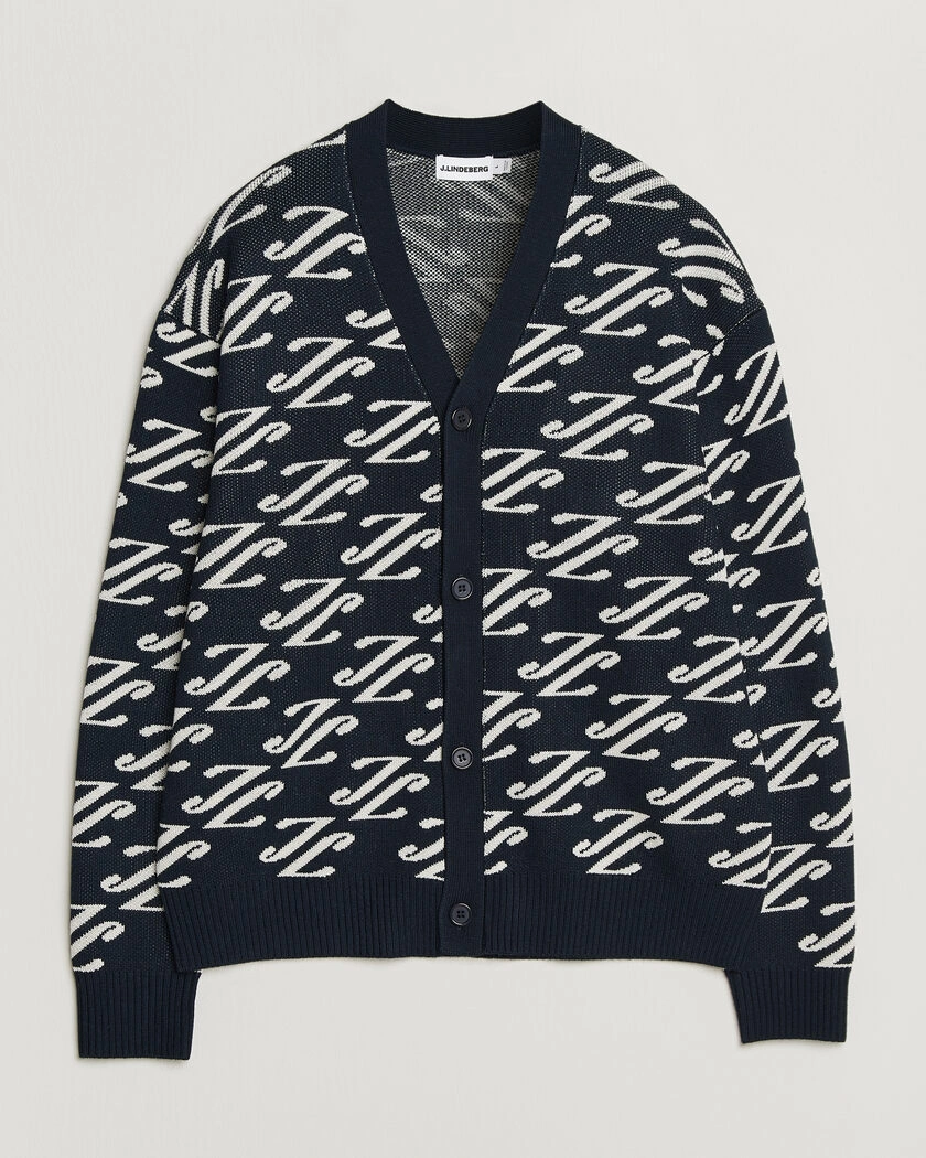 J.Lindeberg Denny Jacquard Cardigan JL Navy – Blå