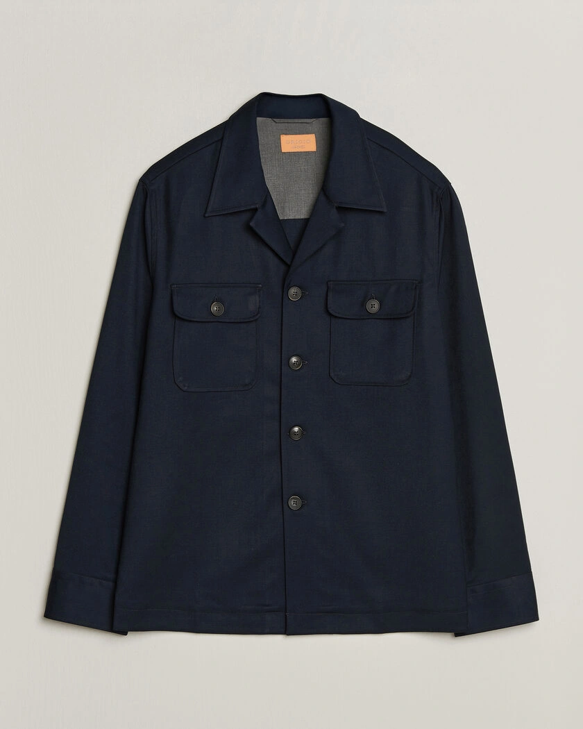 Grigio Twill Overshirt Navy – Blå
