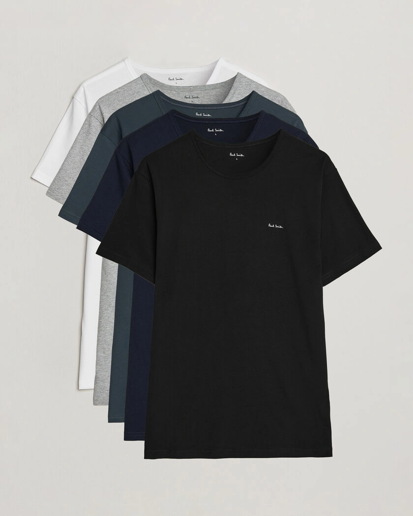 Paul Smith 5-Pack Crew Neck T-Shirt Multi – Flerfärgad