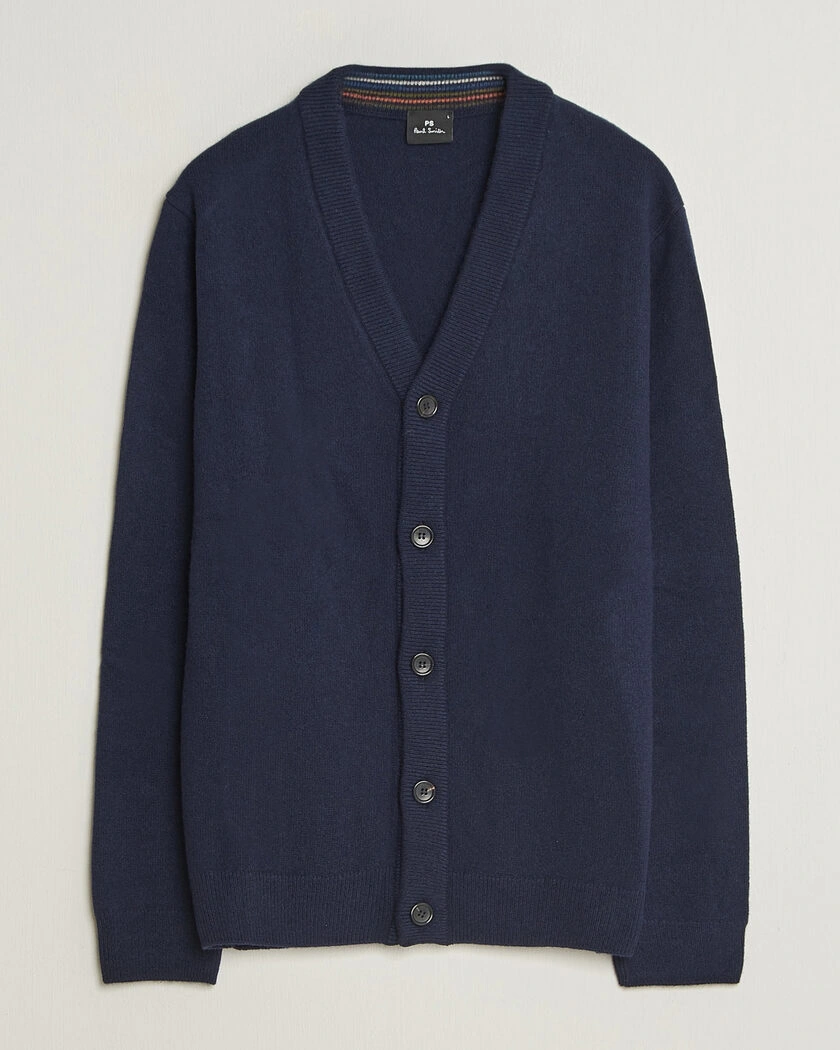 PS Paul Smith Wool Knitted Cardigan Navy – Blå