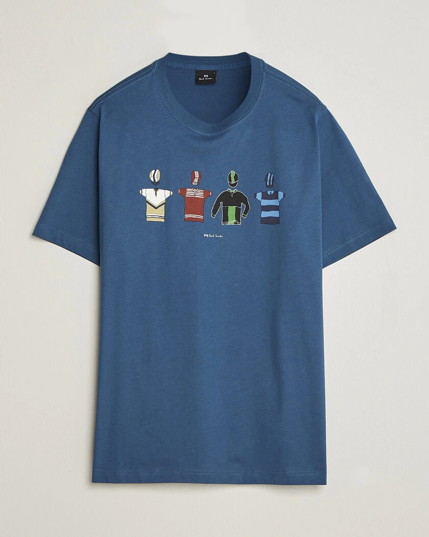 PS Paul Smith Cycle Jersey's Crew Neck T-Shirt Blue – Blå