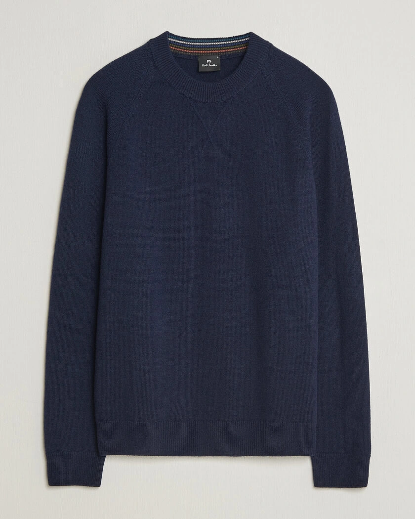 PS Paul Smith Wool Knitted Sweater Navy – Blå