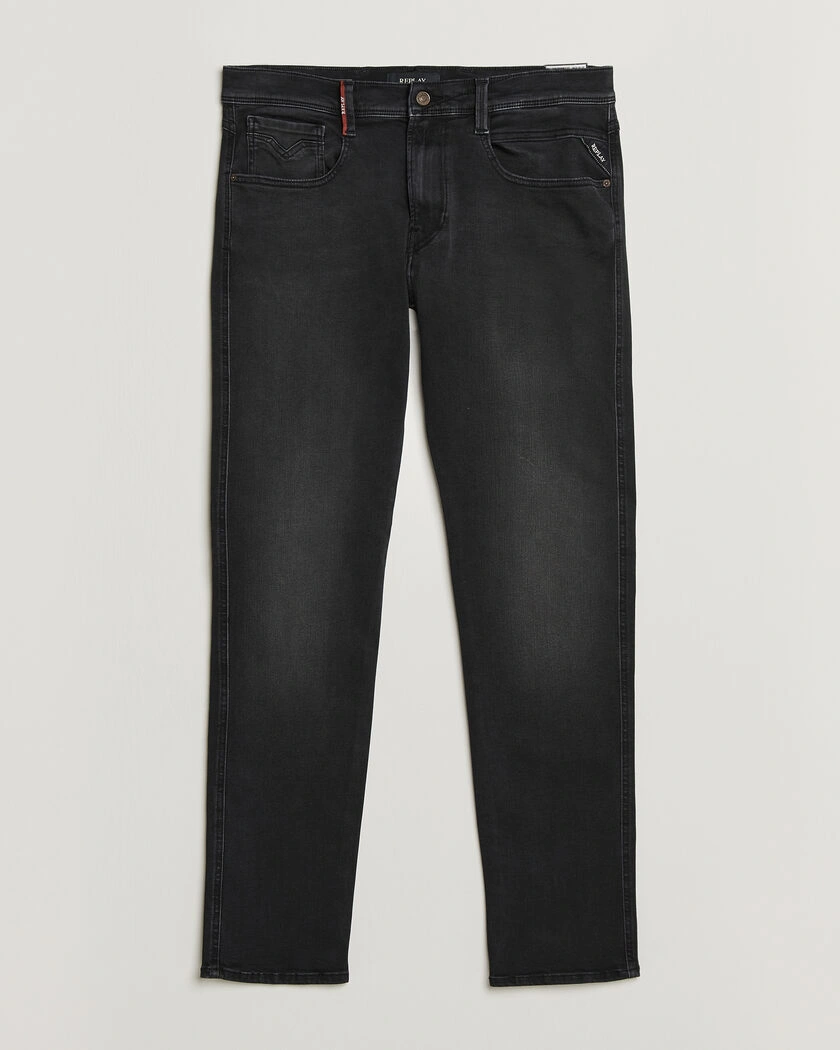 Replay Anbass Hyperflex Jeans Washed Black – Svart