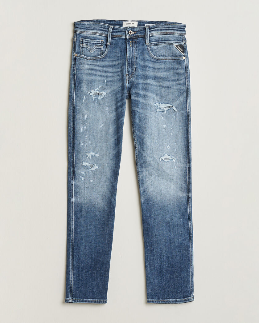 Replay Anbass 10 Years Wash Jeans Medium Blue – Blå