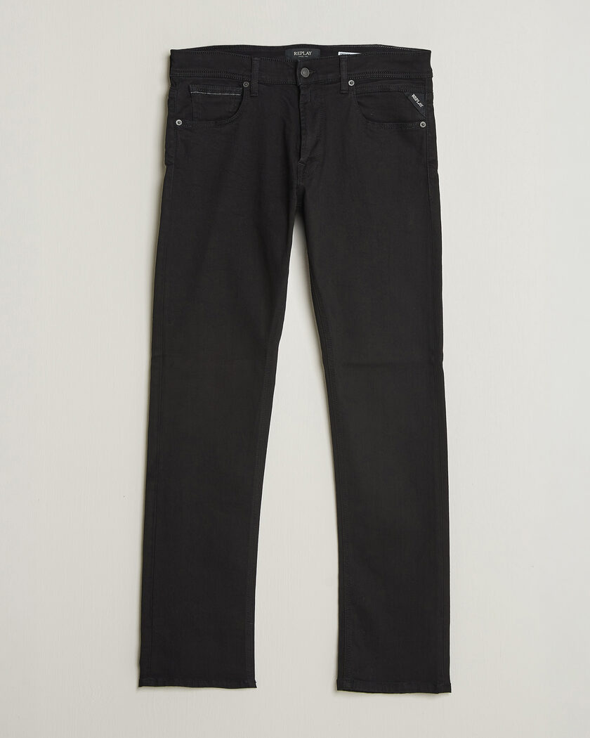 Replay Grover Powerstretch Jeans Stay Black – Svart