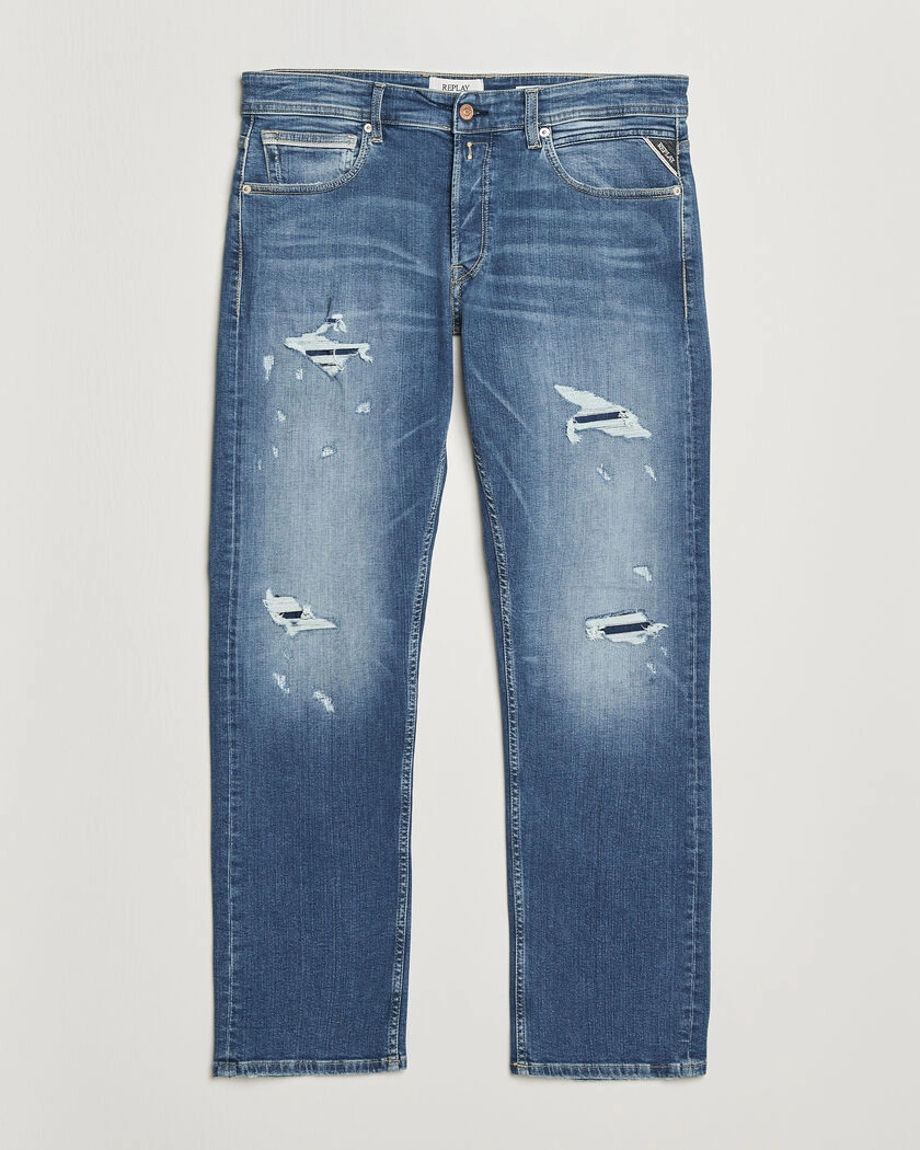 Replay Grover Super Stretch DNA Jeans Medium Blue – Blå