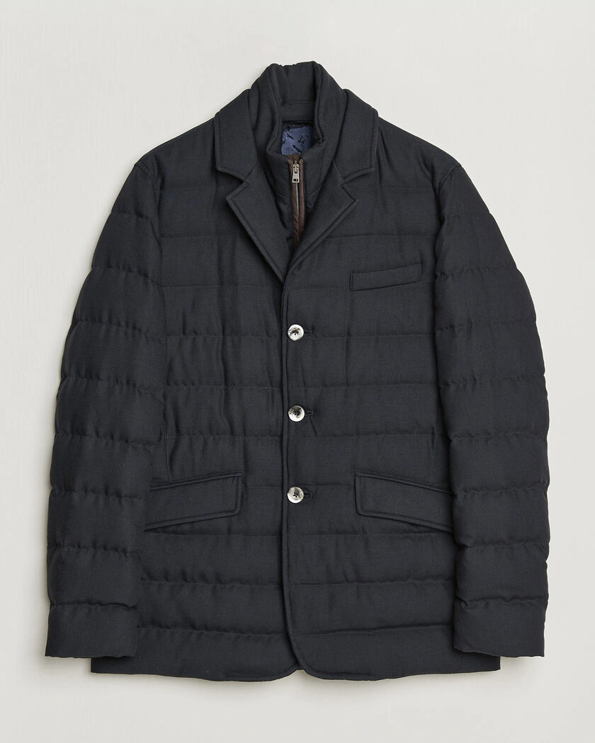 Herno Flannel Down Blazer Navy – Blå