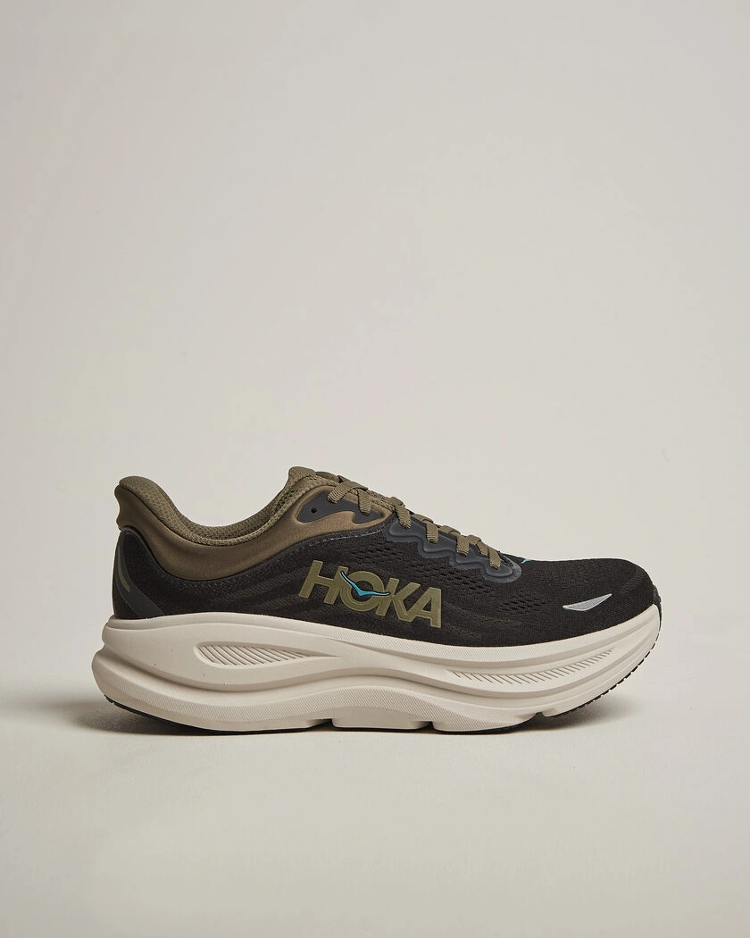 Hoka Bondi 9 Black/River Rock – Grå