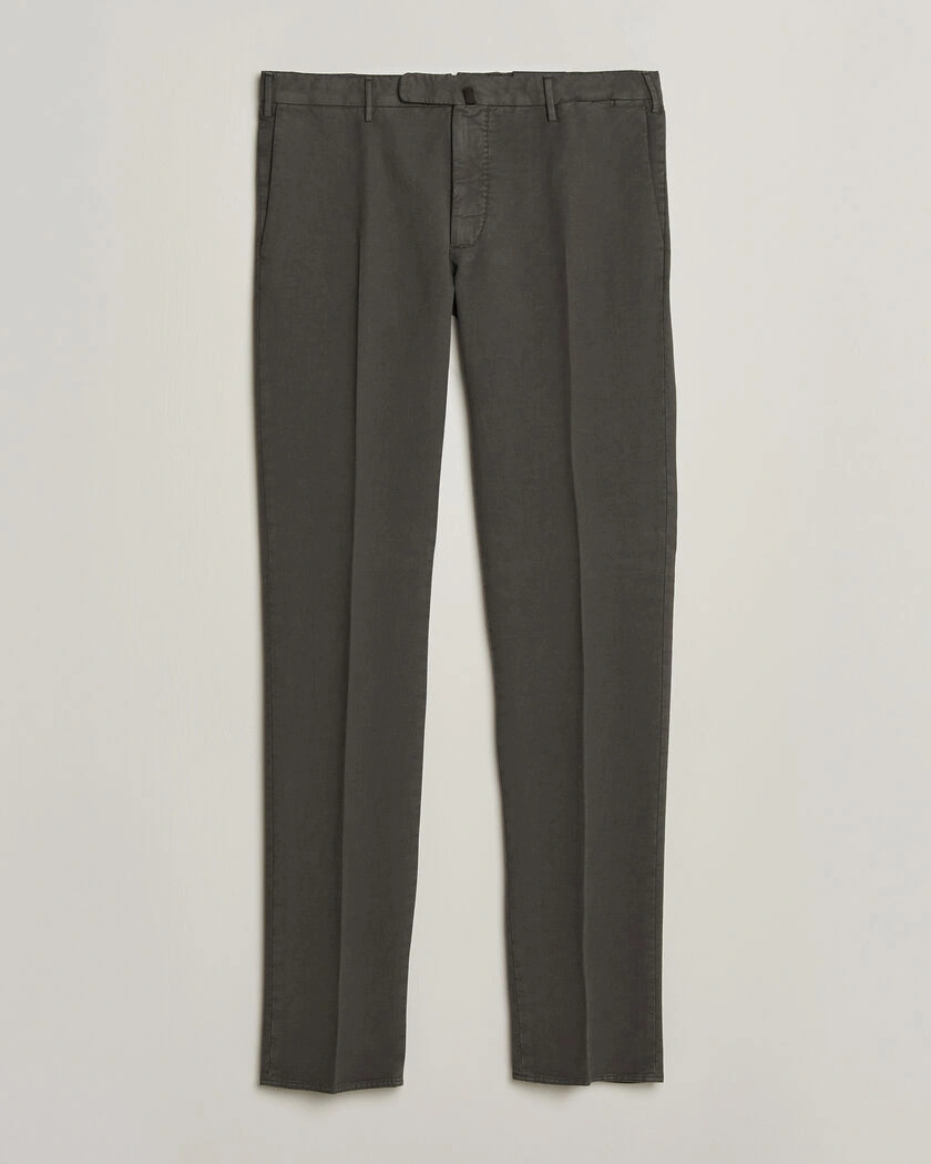 Incotex Slim Fit Soft Cotton Stretch Chinos Dark Grey – Grå