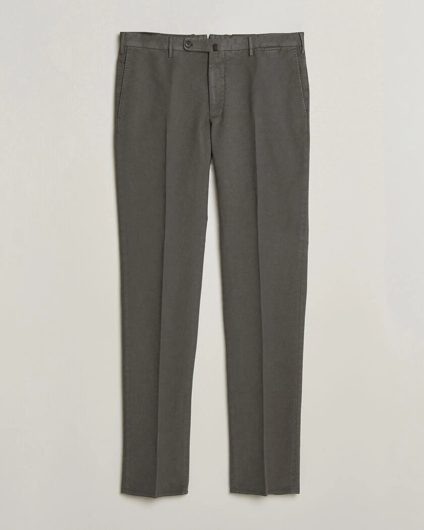 Incotex Regular Fit Soft Cotton Stretch Chinos Dark Grey – Grå