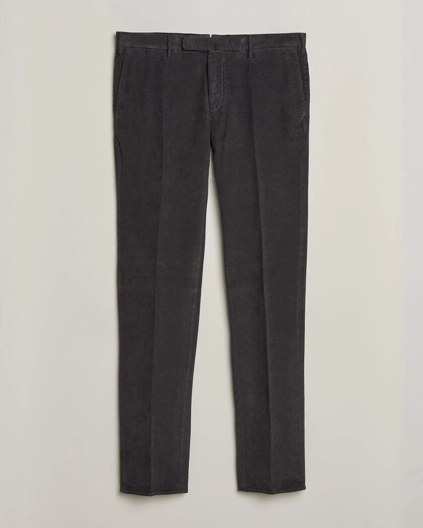 Incotex Slim Fit Baby Corduroy Trousers Dark Grey – Grå