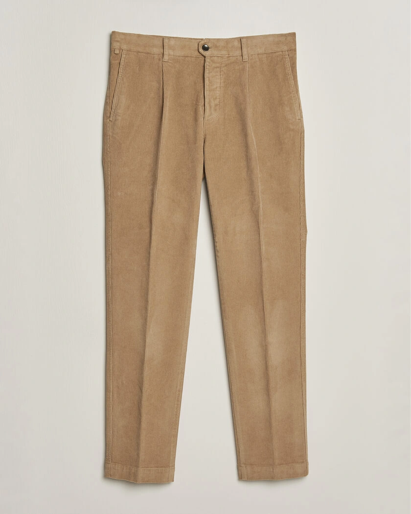 Incotex Regular Fit Washed Corduroy Slacks Khaki – Beige