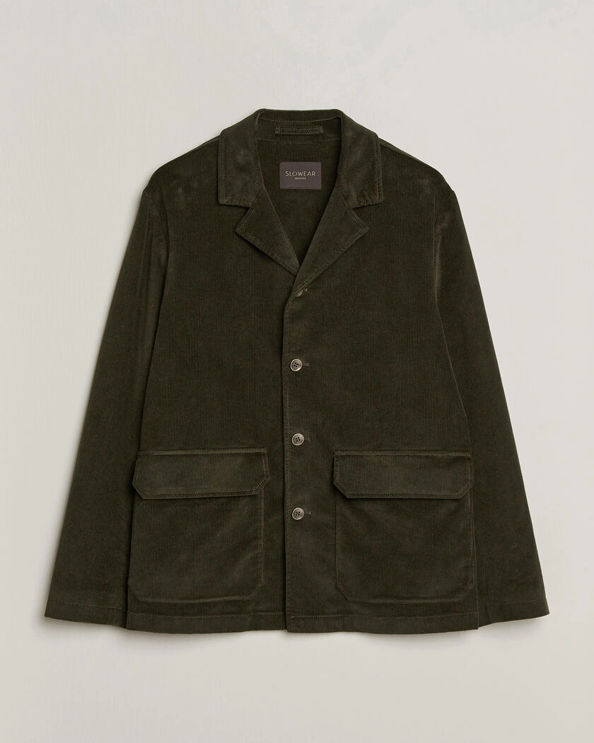 Incotex Corduroy Sports Jacket Forest Green – Grön