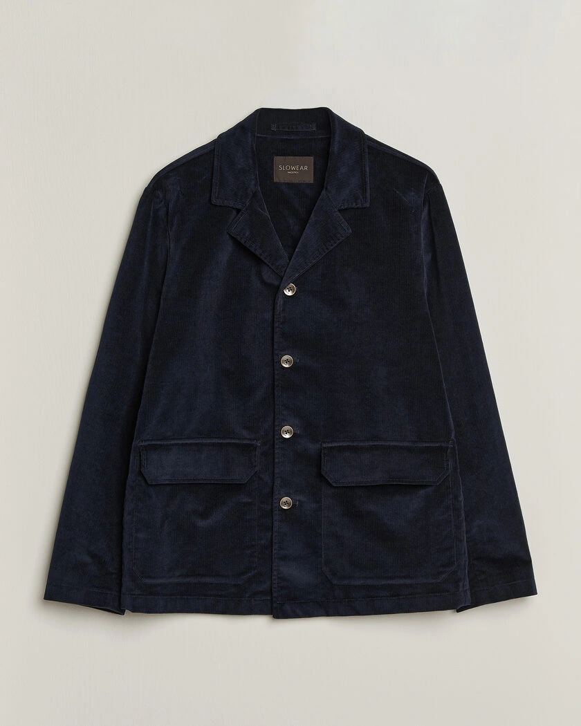 Incotex Corduroy Sports Jacket Navy – Blå