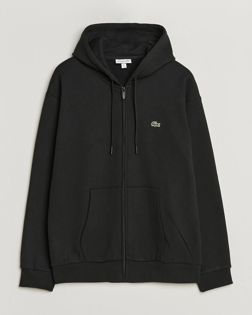 Lacoste Full Zip Hoodie Black – Svart
