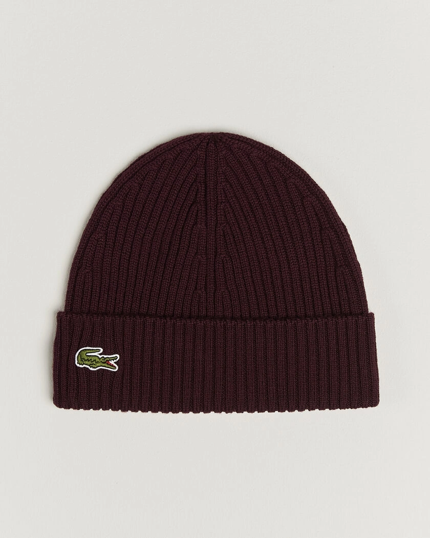 Lacoste Wool Knitted Beanie Oxalis – Röd