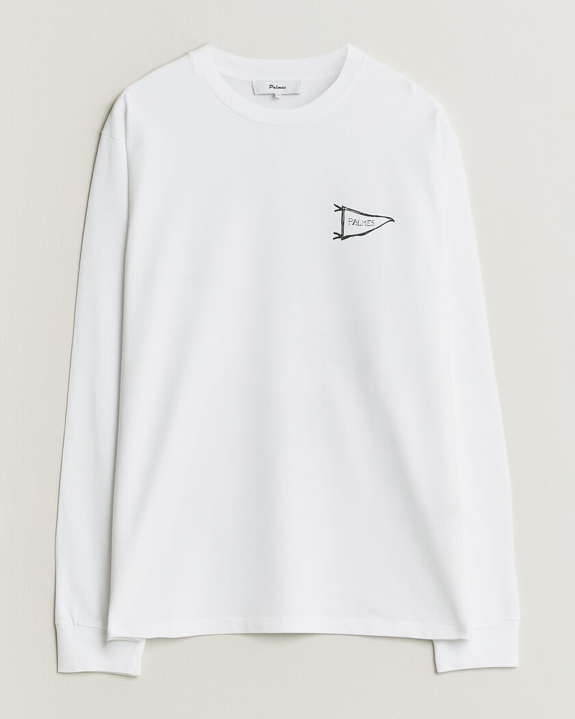 Palmes Pennant Long Sleeve T-Shirt White – Vit