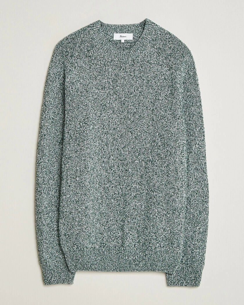 Palmes Knitted Crew Neck Sweater Green Melange – Grön
